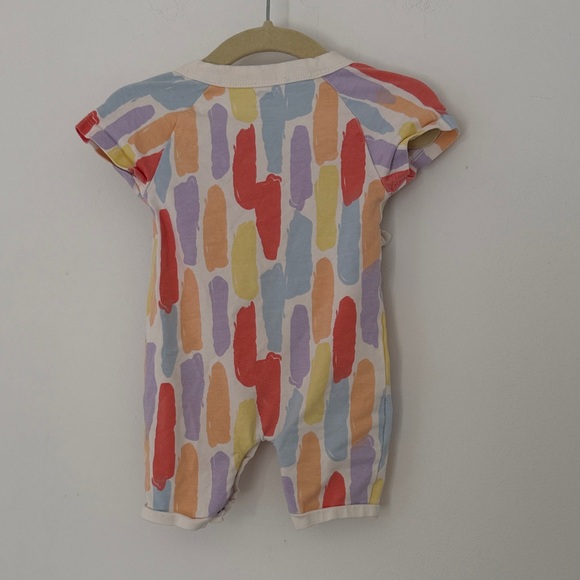 Monica + Andy Colorful Baby Kimono Romper Abstract Paint Strokes Pattern 3-6M - Picture 2 of 5